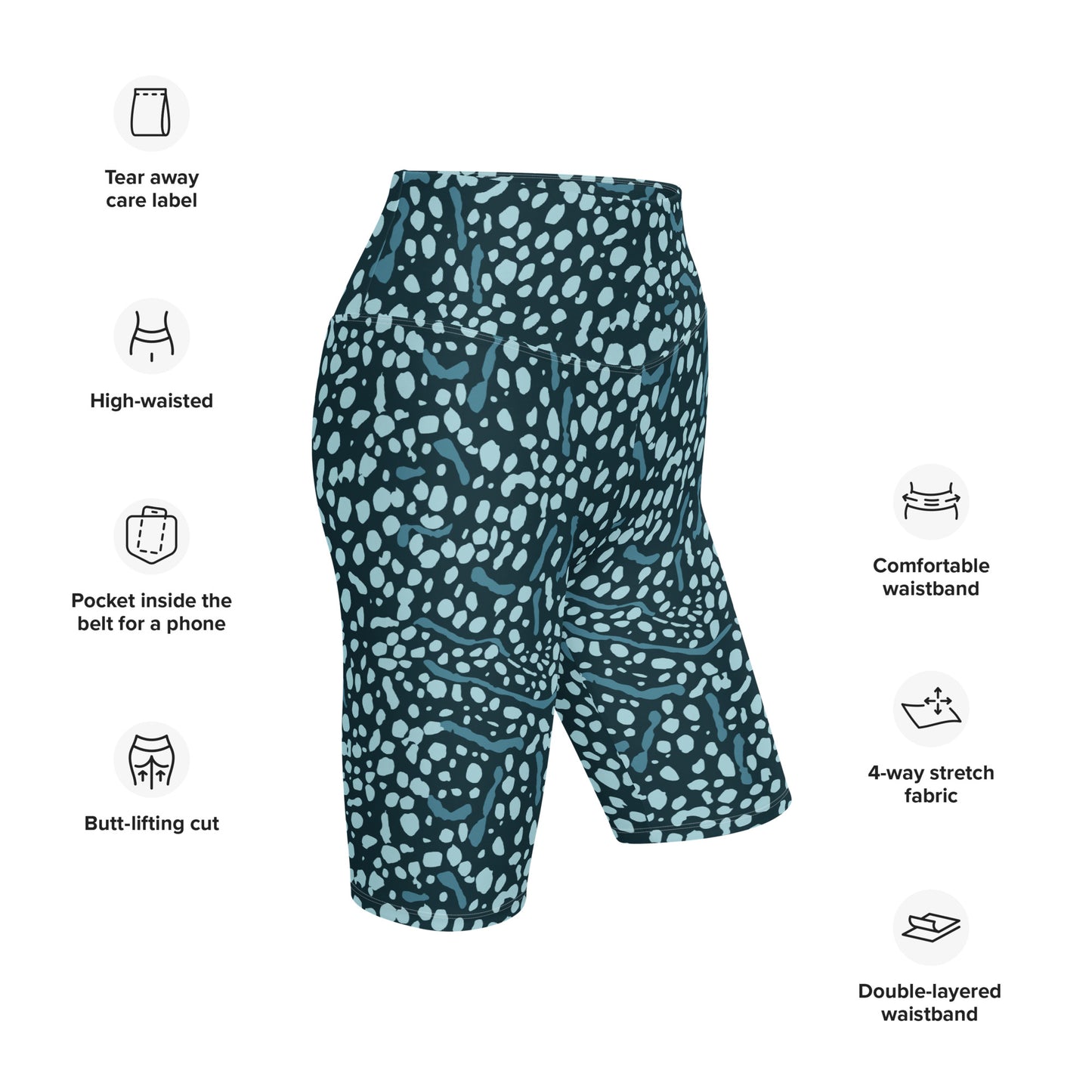 Whale Shark Biker Shorts - Divewear Collection