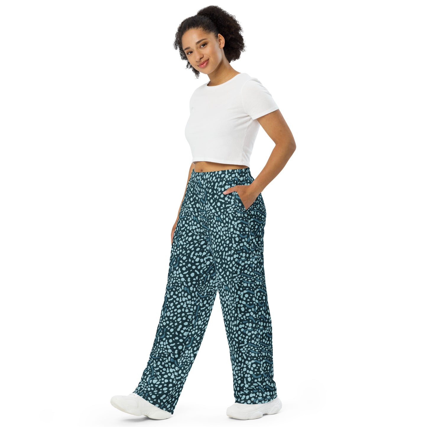 Whale shark unisex wide-leg pants