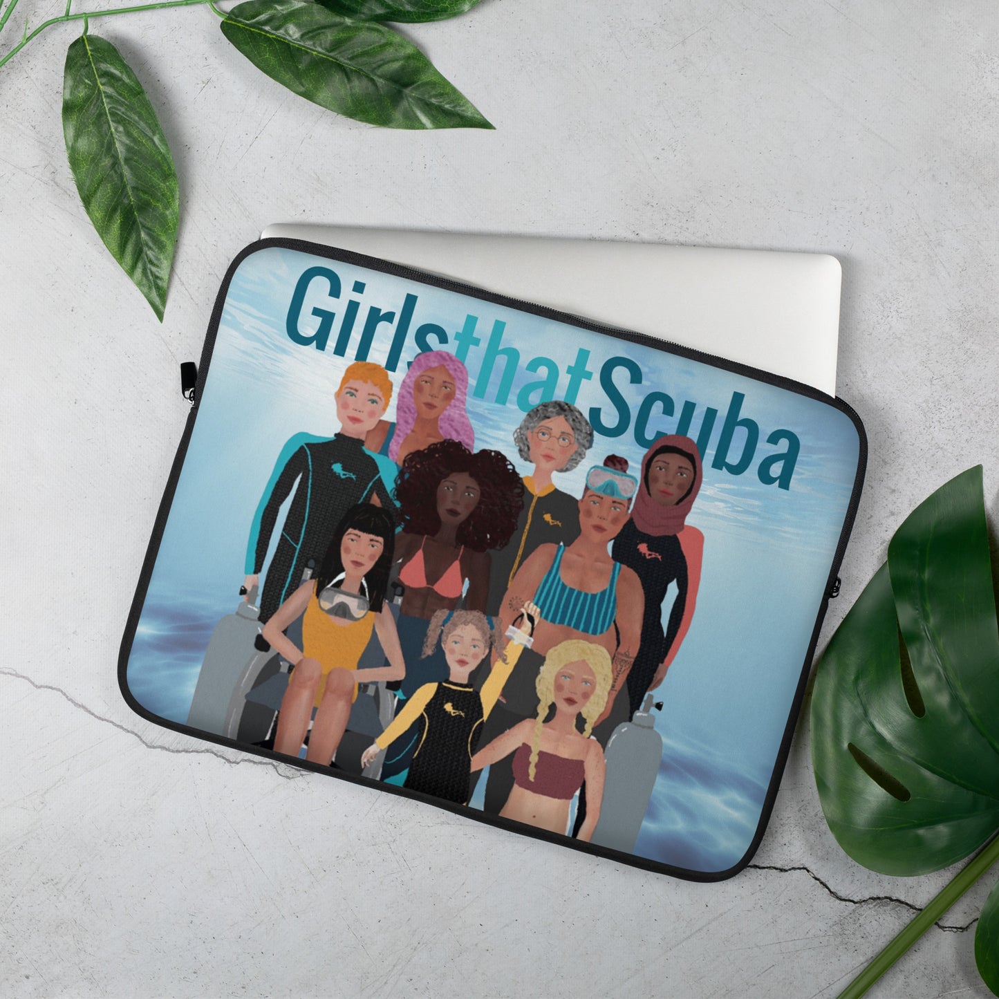 Girls that Scuba Laptop Sleeve