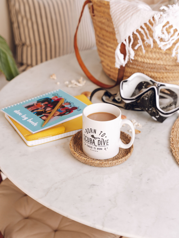 Born to scuba forced to work mug
