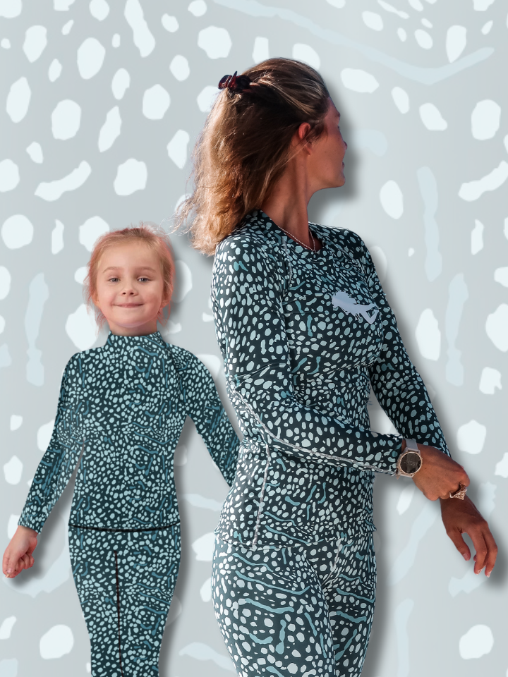 Kids Whale Shark Rash Guard - Matching with Mom