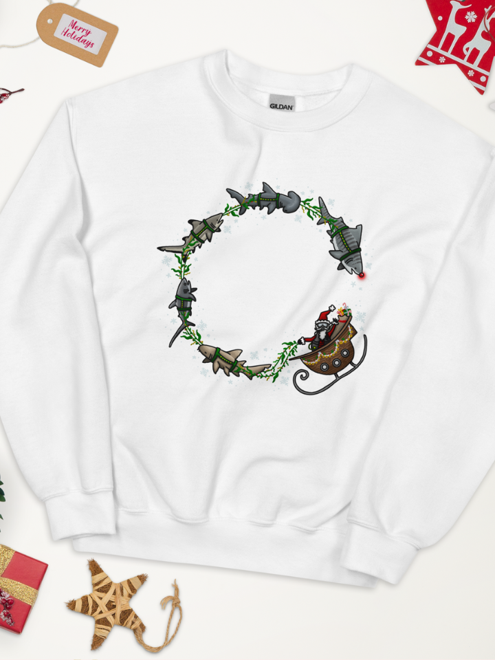 'Santa and his Sharks' Christmas Sweater