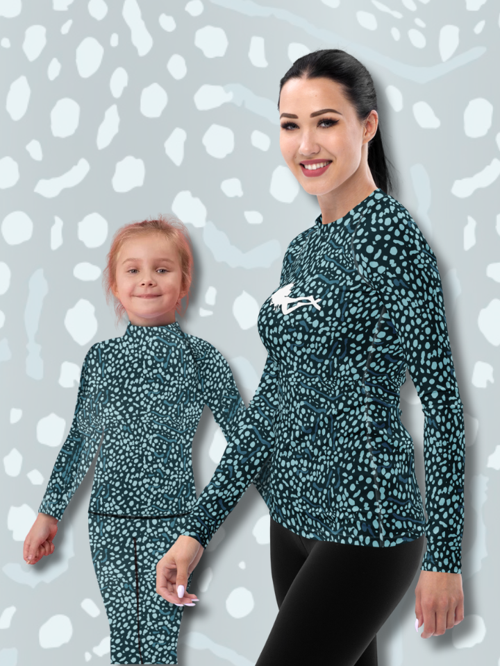 Kids Whale Shark Rash Guard - Matching with Mom